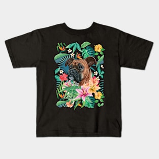 Tropical Red Fawn Boxer Dog 2 Kids T-Shirt